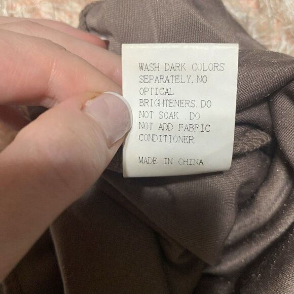 Womens Solid Mocha Brown Velvet High Rise Full Length Ankle Leggings Xs - Picture 5 of 5